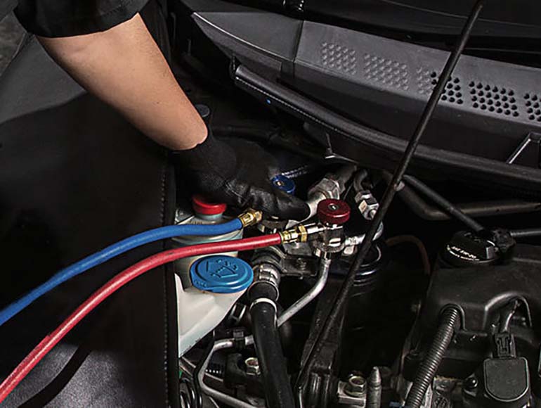 Car air conditioning service and regas